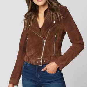 BLANK NYC Brown Suede Moto Jacket